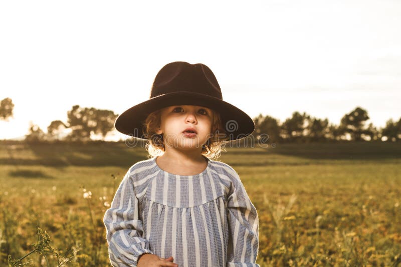 Funny girl in hat