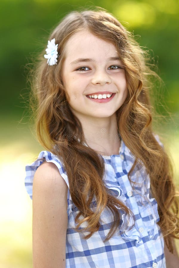 Portrait of a Beautiful Little Girl Stock Photo - Image of barrette ...