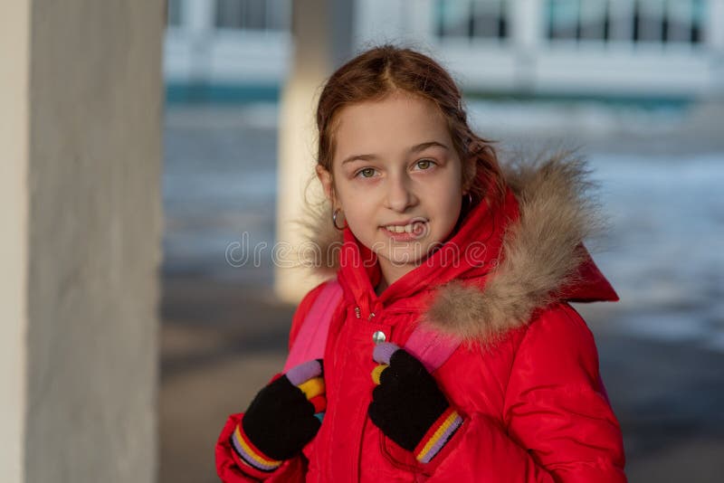 Portrait of a Beautiful Nine Year Old Little Girl. School Child in ...