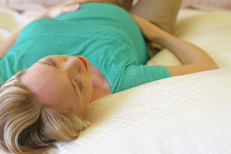 Portrait Of Of A Beautiful Pregnant Woman Sleeping In Bed Royalty Free Stock Image Image 30992916 
