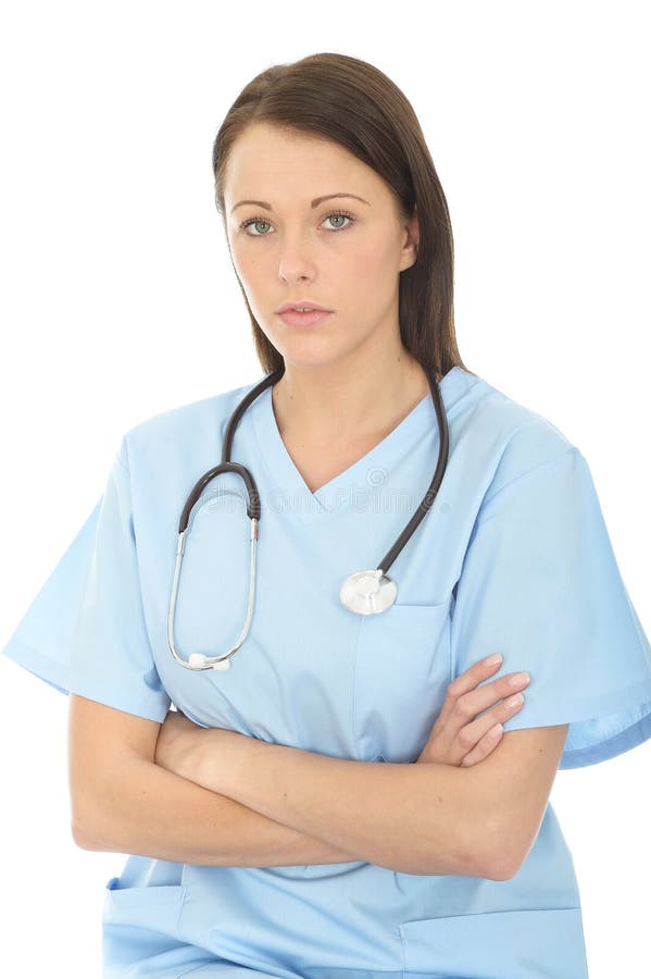 Portrait Of A Beautiful Professional Serious Concerned Young Female Doctor royalty free stock images Portrait Of A Beautiful Professional Serious Concerned Young Female Doctor royalty free stock images
