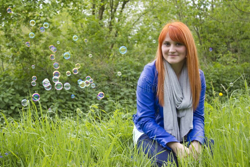 Portrait Of Beautiful Red Haired Girl Stock Image Image Of Look Outdoor 24625865