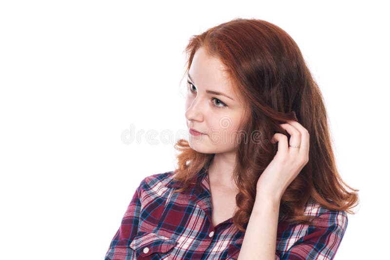 Portrait of a beautiful red-haired girl