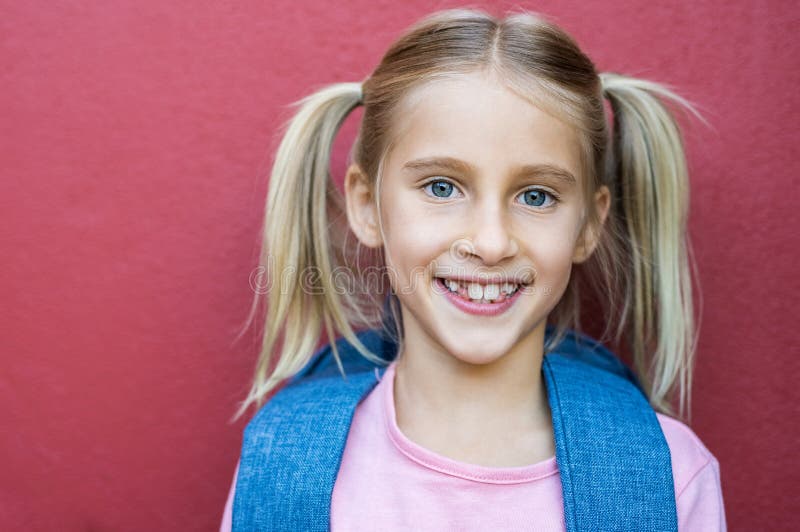 Teenager schoolgirl pigtails girl
