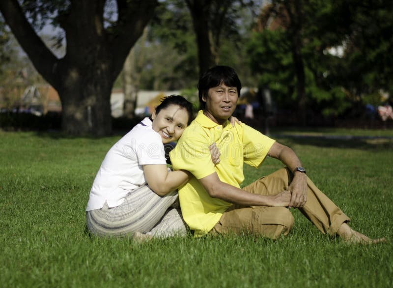 Portrait of beautiful senior couple in park