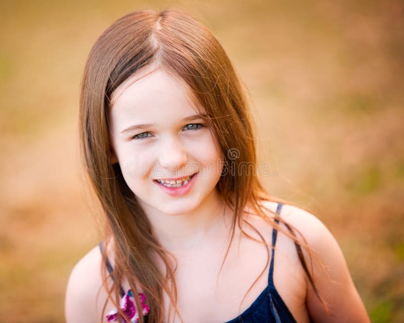 A Portrait Of A Beautiful Six Year Old Girl Stock Photo Image Of