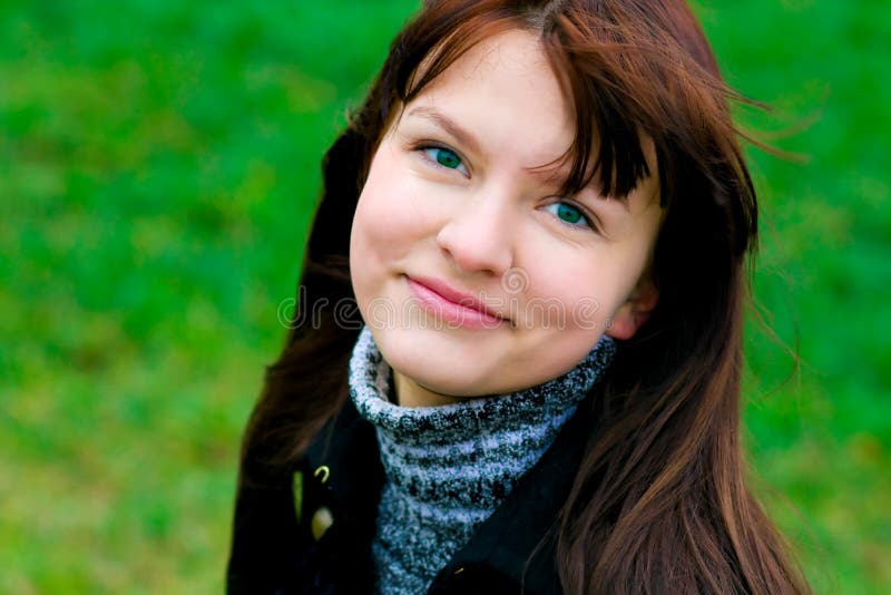 Portrait of the beautiful smiling girl royalty free stock photography Portrait of the beautiful smiling girl royalty free stock photography