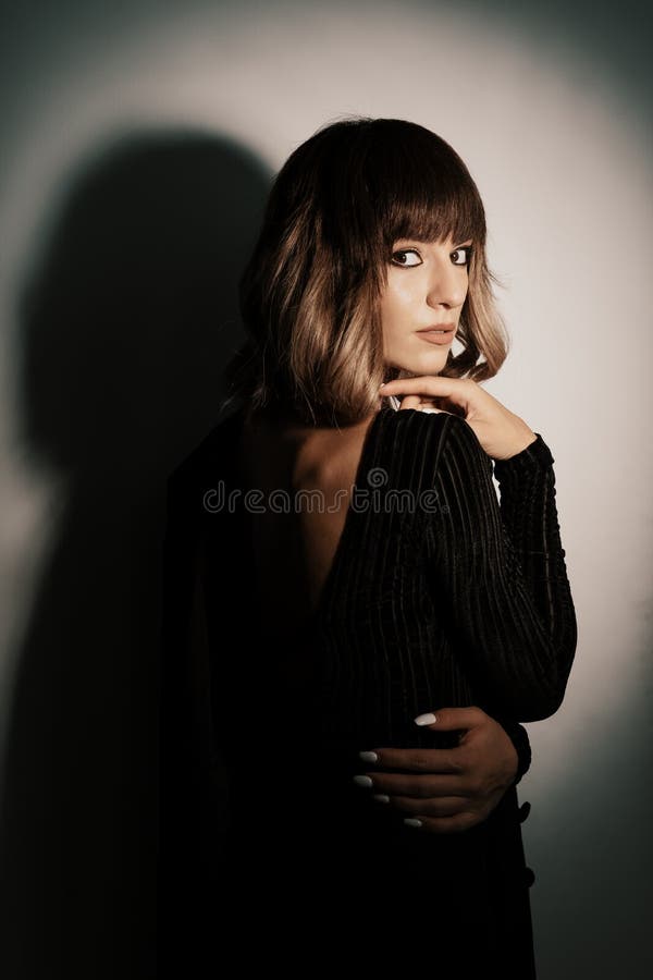 Portrait Young Woman with Attitude on White Background Stock Image ...