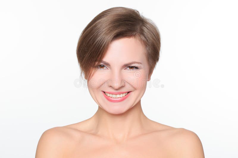 Portrait Of A Beautiful Woman With Bare Shoulders Stock Image Image