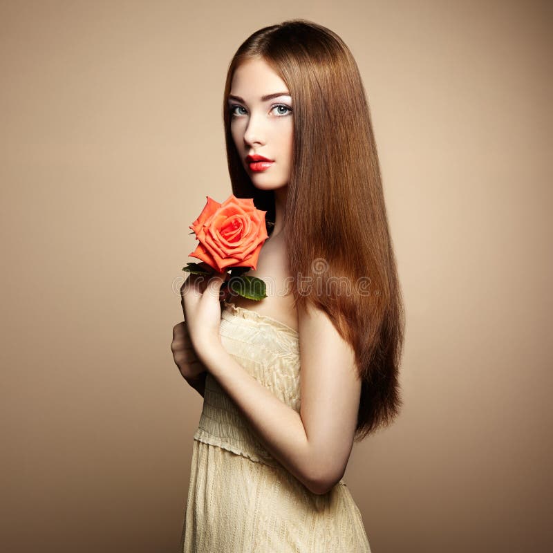 Portrait of beautiful woman with flowers royalty free stock images Portrait of beautiful woman with flowers royalty free stock images