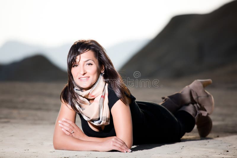 Portrait of a beautiful woman, outdoor portrait