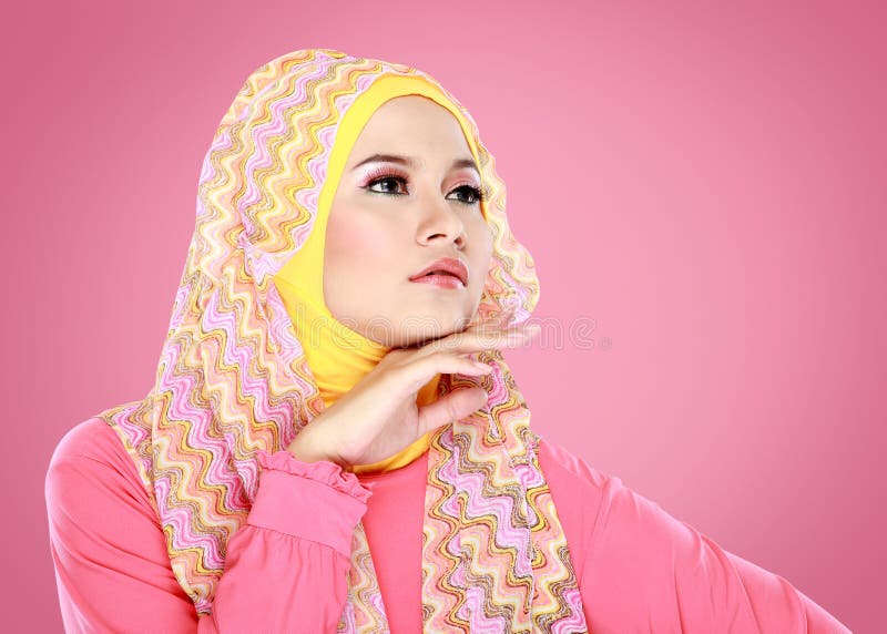  Portrait  Of Beautiful Woman Wearing Hijab  Stock Photo 