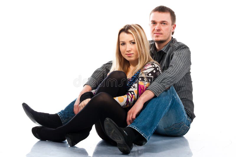 Portrait of a beautiful young happy smiling couple