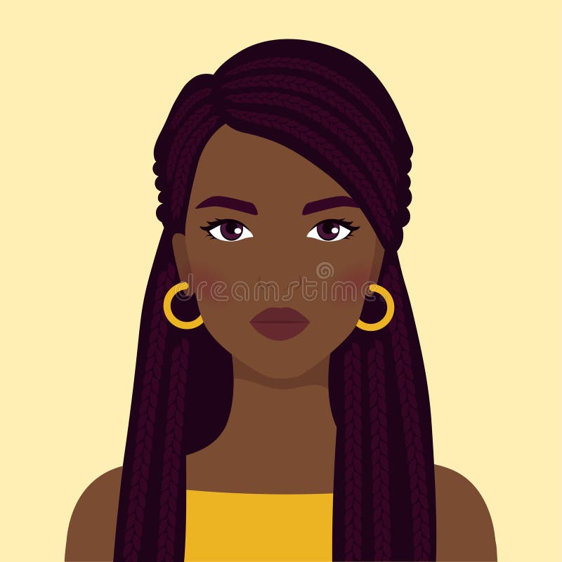 Young black girl avatar transparent