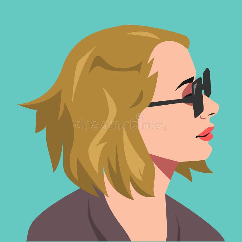 Side View of Woman in Glasses. Beautiful Illustration Picture Stock  Illustration - Illustration of quality, creative: 278502817
