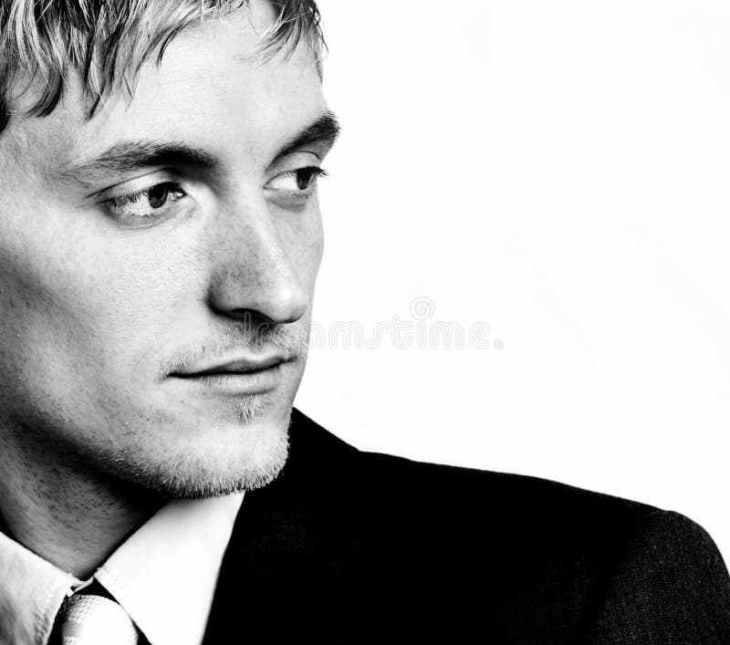 Portrait in Black and White Stock Image Image of person, white 33794431