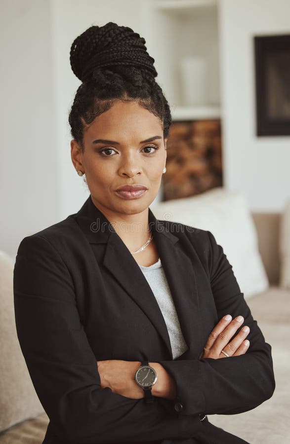 Portrait Black Woman And Leader Arms Crossed Manager And Serious Look