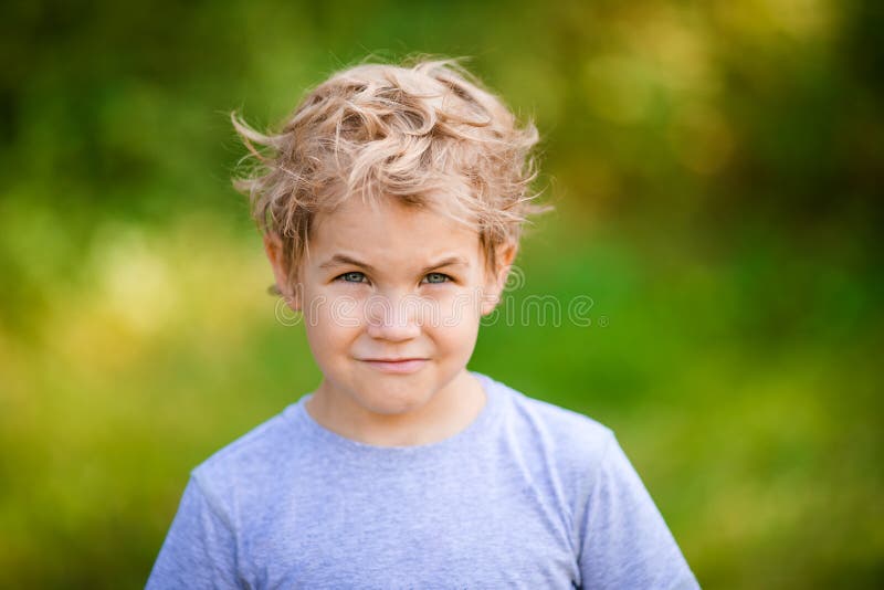 The Portrait of Blonde Boy in Green Glasses Stock Image Image of
