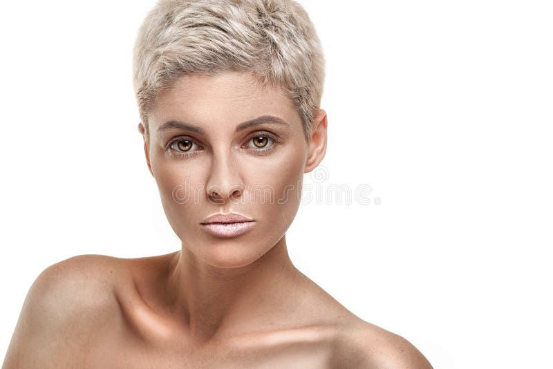 titanium blonde short hair