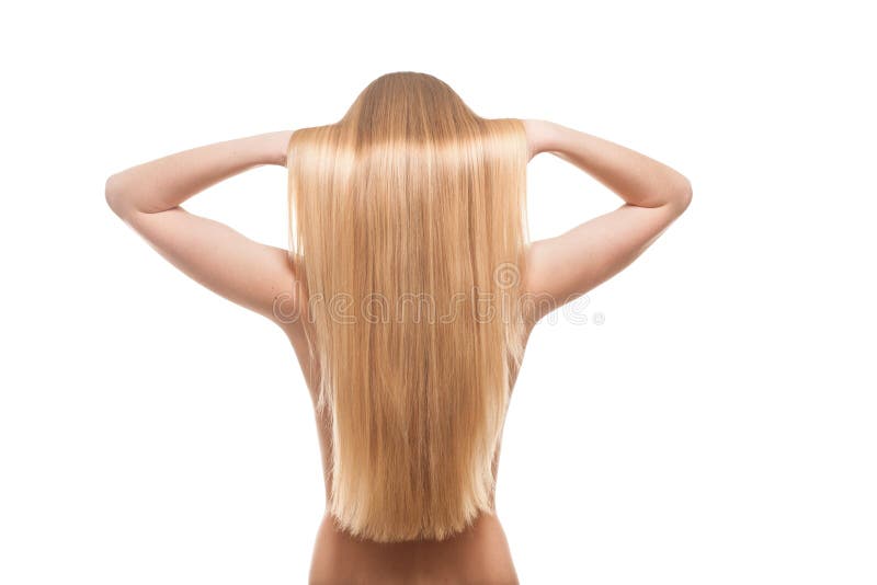Close-up of blonde woman's hair from behind - wide 3