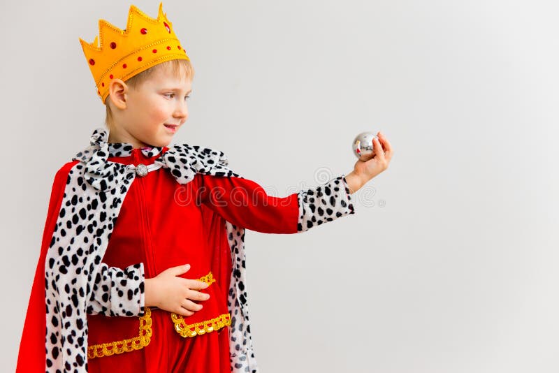 Boy in a king costume stock image. Image of happy, caucasian 110470751