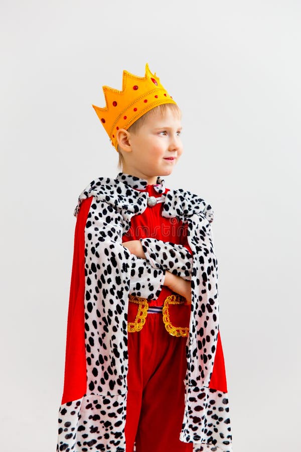 Boy in a king costume stock image. Image of happy, male 111407509