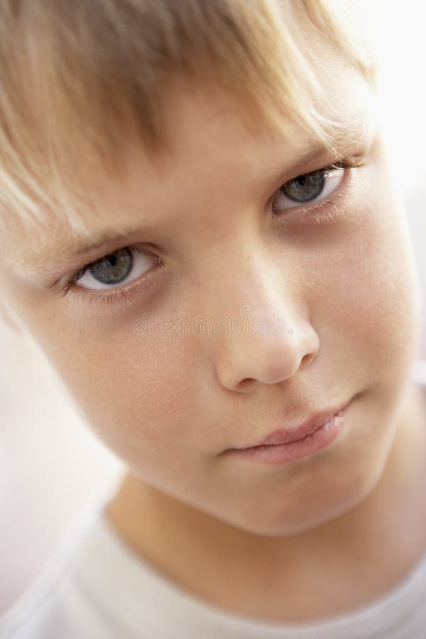 Portrait Of Boy Sulking