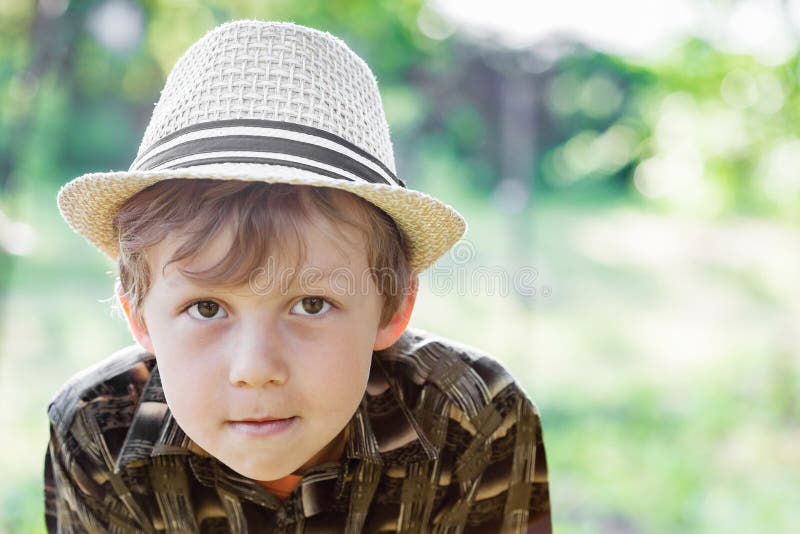 Portrait of Boy Wearing Hat Stock Image Image of person, expression