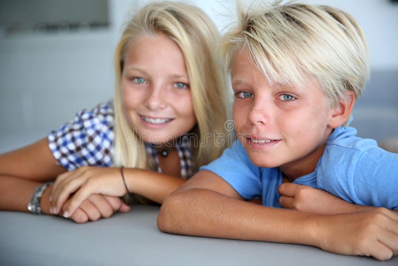 Portrait of Brother and Sister Stock Photo - Image of sister, sweet ...