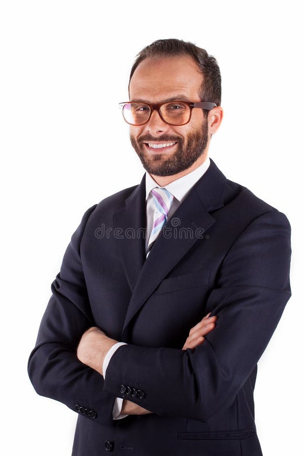 Portrait of a business man isolated on white background. Studio