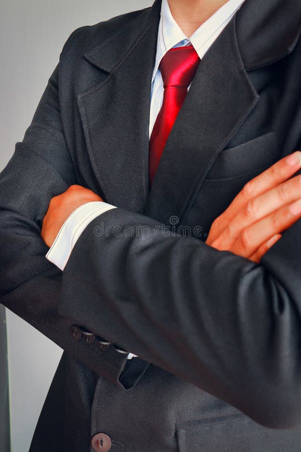 Portrait of Business Man in Suit with Red Tie Stock Photo - Image of