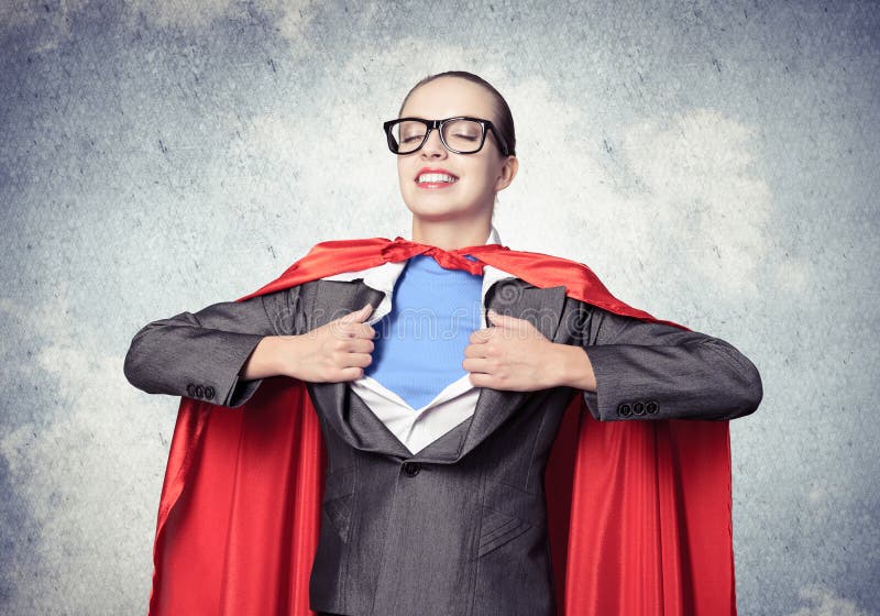 Portrait of business woman super heroine royalty free stock images Portrait of business woman super heroine royalty free stock images