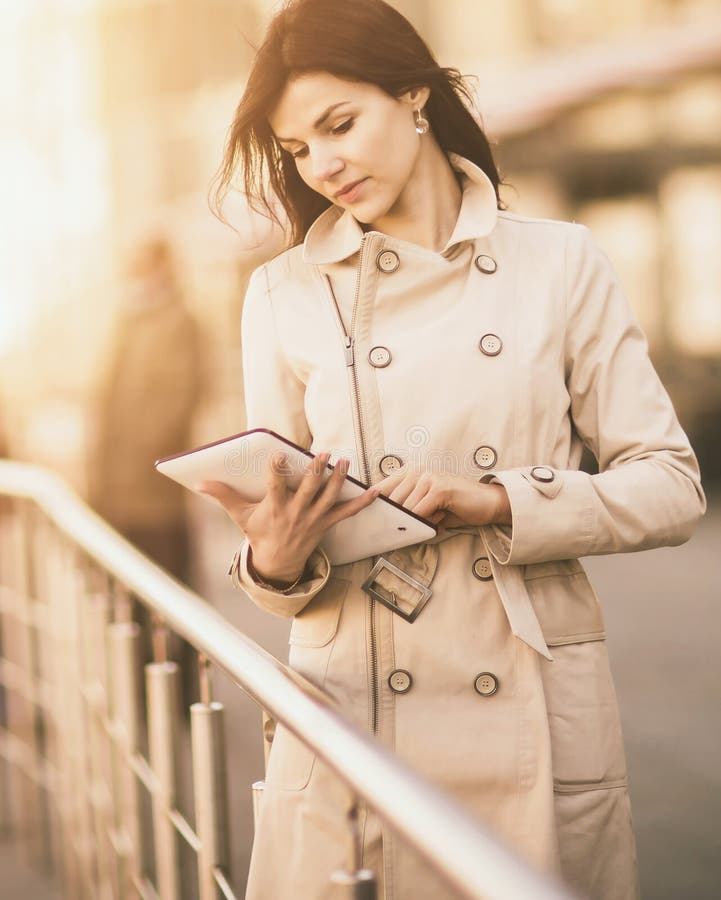Portrait of business woman with tablet and with people the background royalty free stock photo Portrait of business woman with tablet and with people the background royalty free stock photo