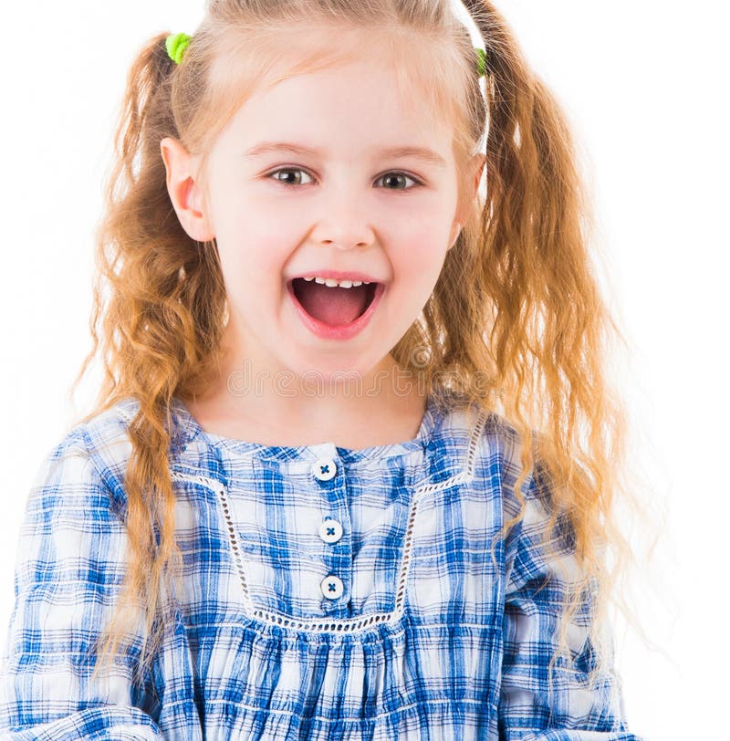 Portrait of cheerful blonde baby girl