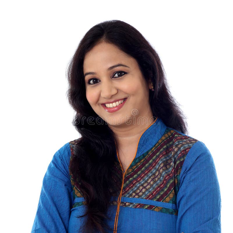 Portrait of cheerful Indian young woman royalty free stock images Portrait of cheerful Indian young woman royalty free stock images