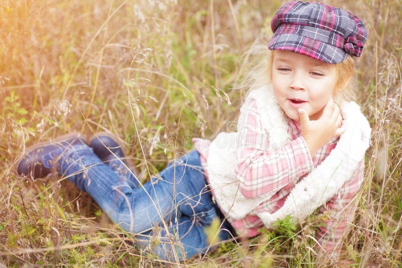 Portrait of a cheerful little girl