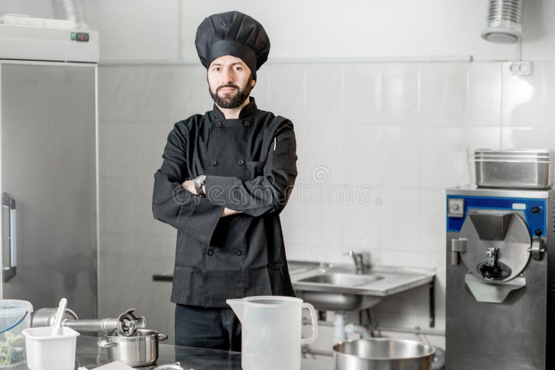 Chef cook making ice cream stock image. Image of milk 112770931