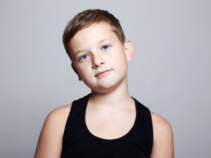 Portrait of Child. Funny Little Boy with blue eyes stock photos Portrait of Child. Funny Little Boy with blue eyes stock photos
