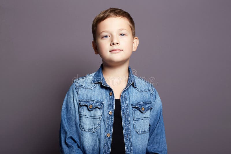 Portrait of child. handsome little boy in jeans royalty free stock photography Portrait of child. handsome little boy in jeans royalty free stock photography