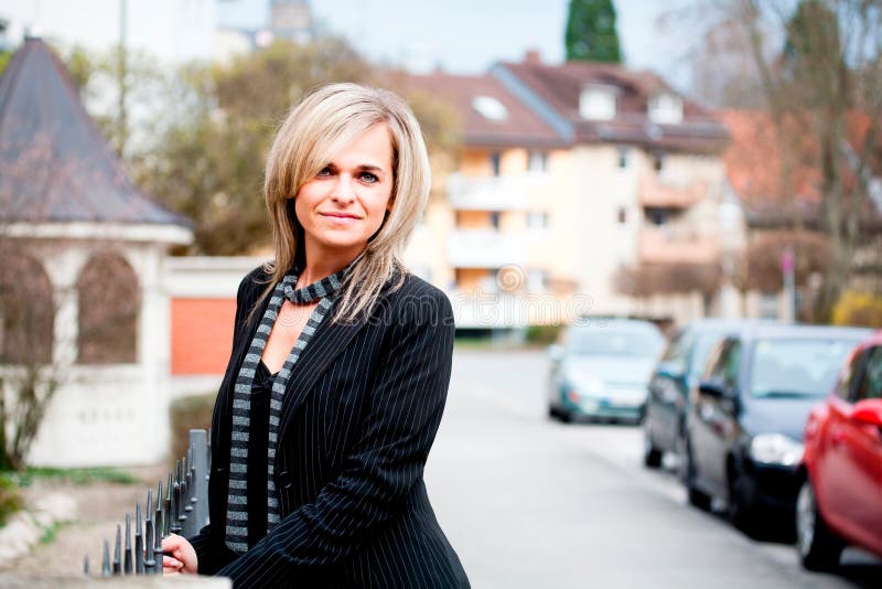 Portrait in the city stock images