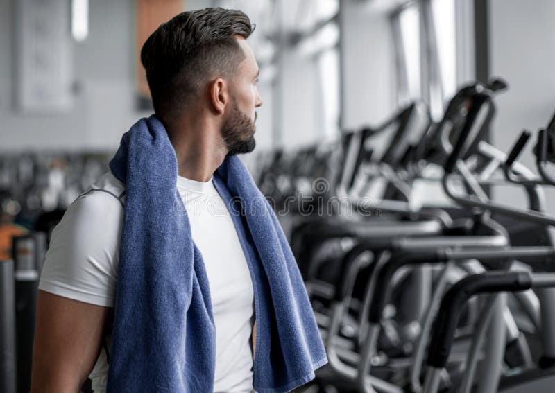 Portrait of a confident sports man in the gym.