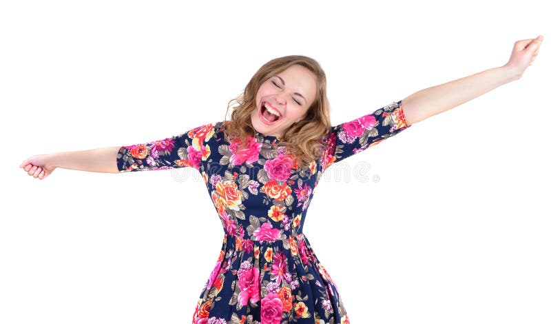 Portrait of crazy young woman