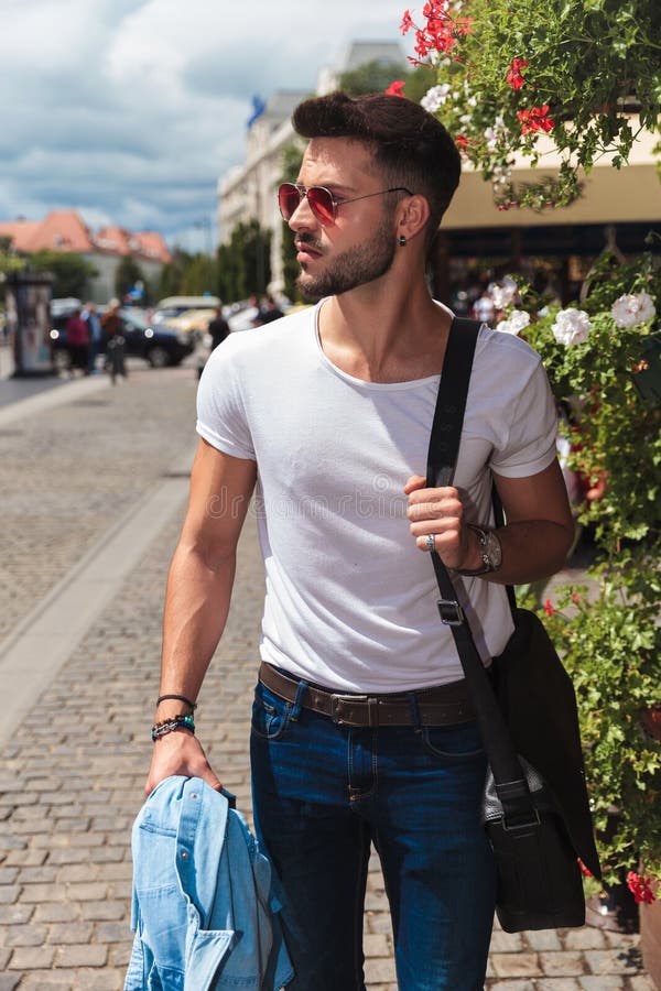 Portrait of Curious Man Walking the Streets during Daylight Stock Photo ...