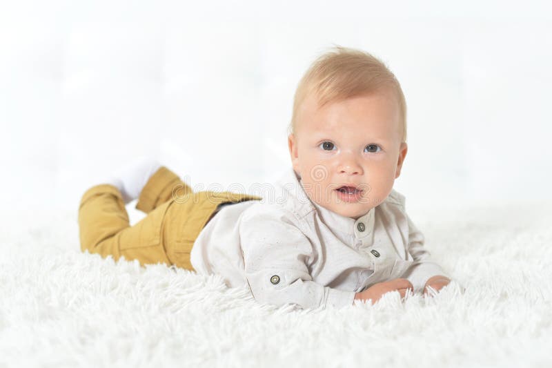 Portrait of a Cute Beautiful Baby Boy Stock Photo - Image of adorable ...