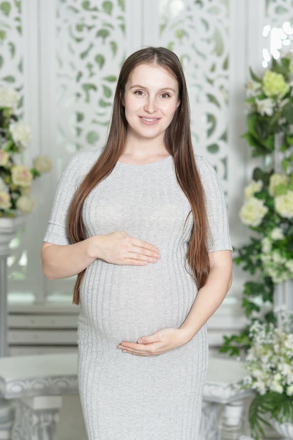 Portrait of a Beautiful Pregnant Woman Posing Stock Image - Image of ...