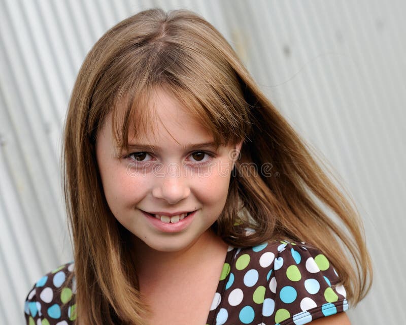 Portrait Of A Cute Brunette Girl Stock Image Image Of Aluminum Attitude 20959973 