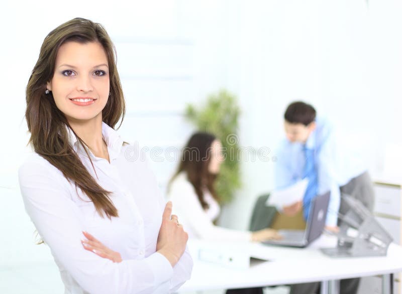 Portrait of a cute business woman royalty free stock photography