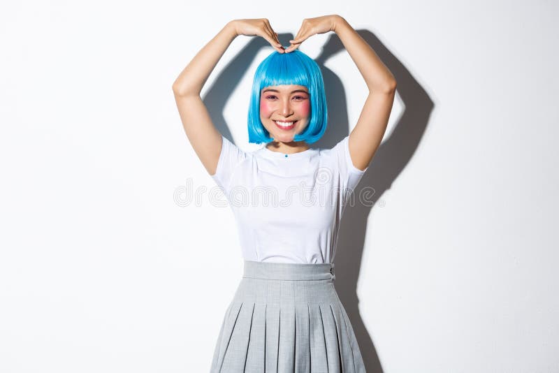 Japanese girl with blue colored hair - wide 5