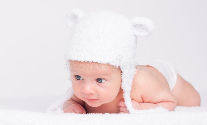 Cute little baby in a funny hat