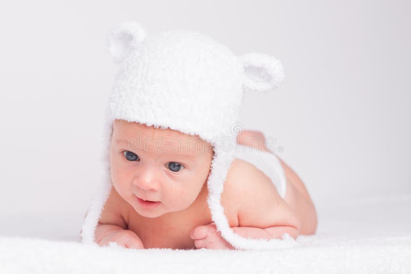 cute little baby in a funny hat